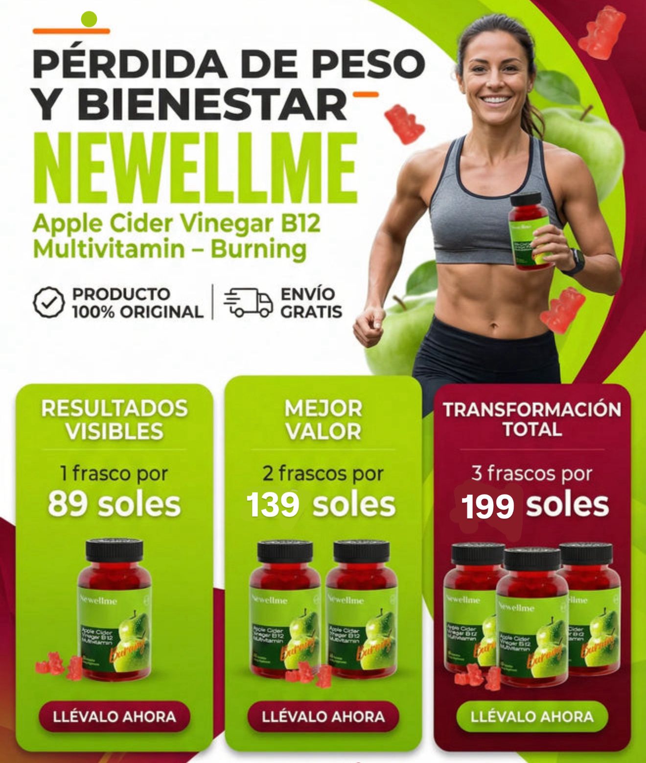 🍏 Gomitas de Vinagre de Manzana + Vitamina B12