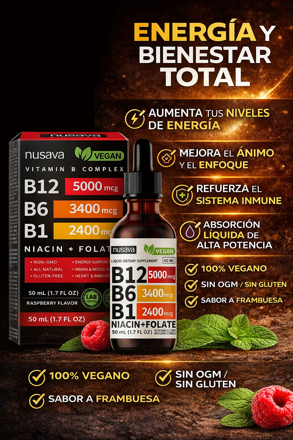 Vitamina B12 Complex (B12, B6, B1) + crema de manos gratis