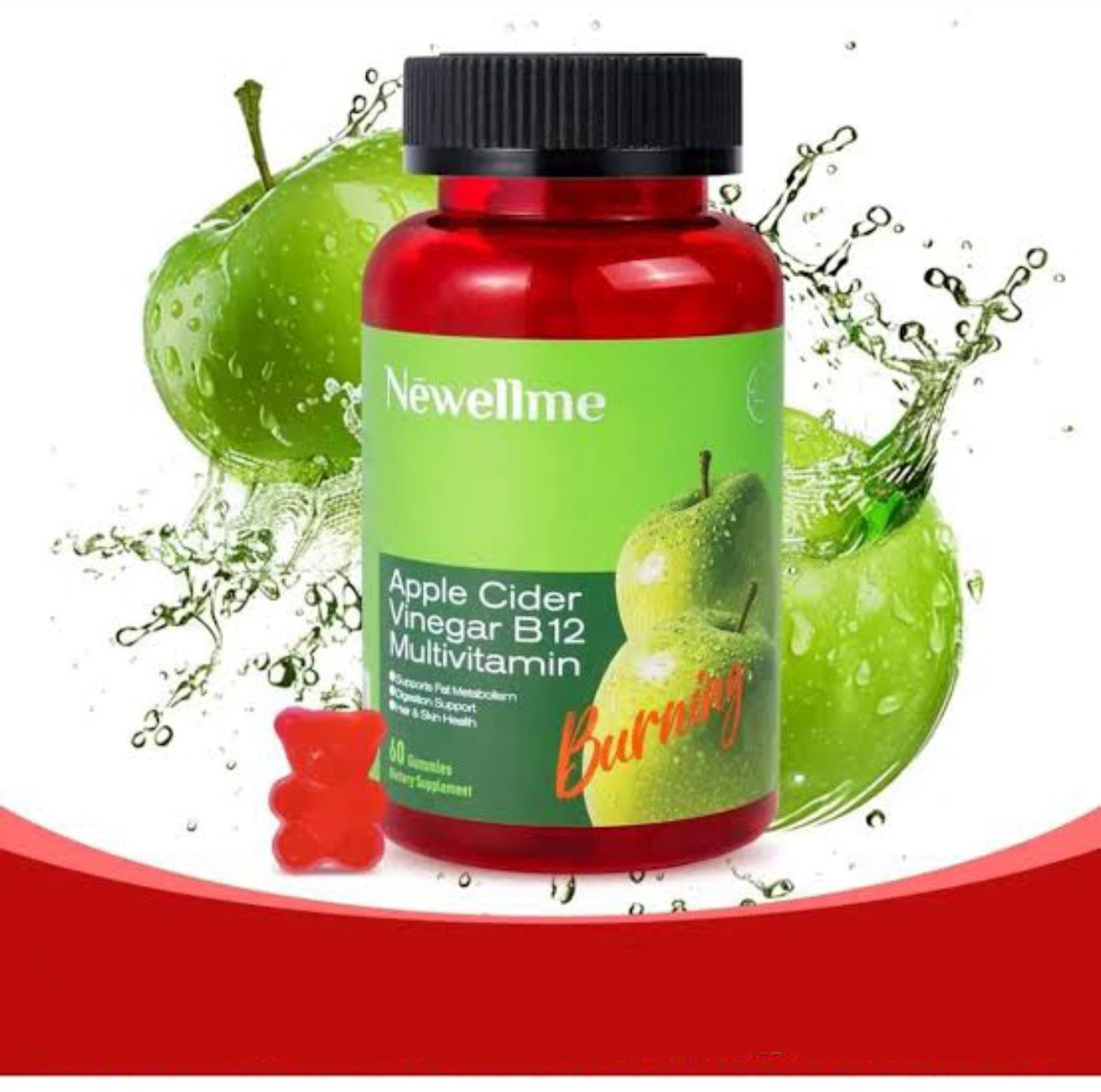 🍏 Gomitas de Vinagre de Manzana + Vitamina B12
