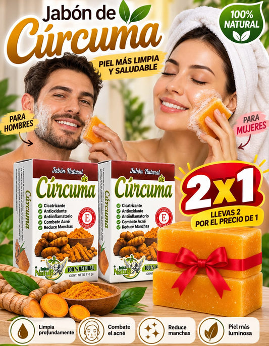 🧼 Jabón de Cúrcuma y Miel ¡Compra 1 y Llévate Otro Gratis!